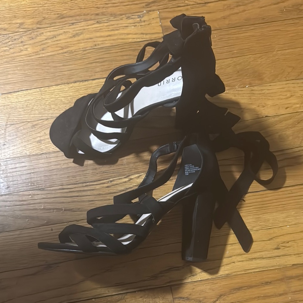 Black Strappy Heels Torrid Tie Around Ankle